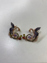 Load image into Gallery viewer, Peacock rhinestone earrings
