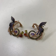 Load image into Gallery viewer, Peacock rhinestone earrings

