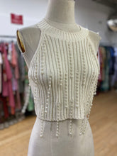 Load image into Gallery viewer, Zara pearl tassel knit halter M
