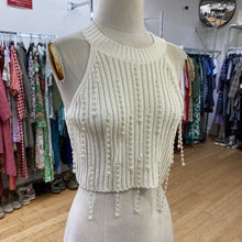 Load image into Gallery viewer, Zara pearl tassel knit halter M
