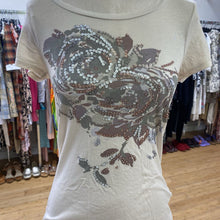 Load image into Gallery viewer, Beige beaded t-shirt XS
