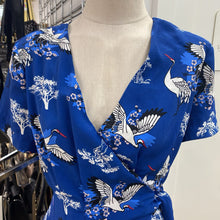 Load image into Gallery viewer, Molly Bracken bird print faux wrap dress M
