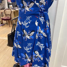 Load image into Gallery viewer, Molly Bracken bird print faux wrap dress M
