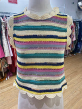 Load image into Gallery viewer, Blue tassel knit top M
