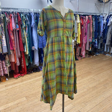 Load image into Gallery viewer, Yellow Grass plaid dress M
