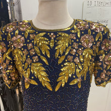 Load image into Gallery viewer, Night Vogue vintage beaded/silk dress NWT XL
