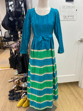 Load image into Gallery viewer, Roter Silk Vintage dress Brocade Dress With Cape 12 (fits like a S/M
