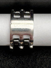 Load image into Gallery viewer, Chanel Ultra Large white gold/black ceramic link ring T52 *No box
