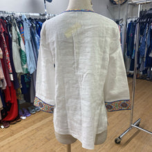 Load image into Gallery viewer, John Mark embroidered linen top S
