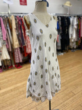 Load image into Gallery viewer, White Grey sunflower dress
