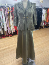 Load image into Gallery viewer, Green Metallic dress with blazer
