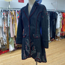 Load image into Gallery viewer, Best New vintage denim/velvet coat XL *As Is
