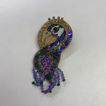 Load image into Gallery viewer, Beaded peacock brooch
