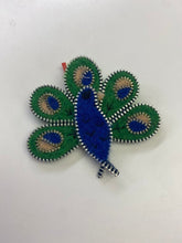 Load image into Gallery viewer, Felt/zipper peacock brooch
