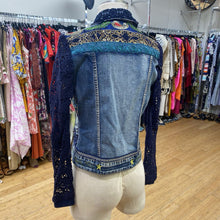 Load image into Gallery viewer, Desigual multi media denim jacket 36
