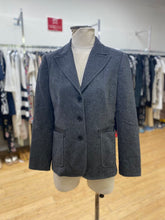 Load image into Gallery viewer, Judith &amp; Charles leather trim wool blazer 8
