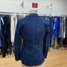 Load image into Gallery viewer, Gap dark wash denim blazer 2

