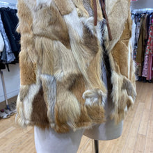 Load image into Gallery viewer, Vintage reversible fur/wool vest M *as is, missing a tie
