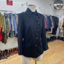 Load image into Gallery viewer, Black blazer with brown buttons
