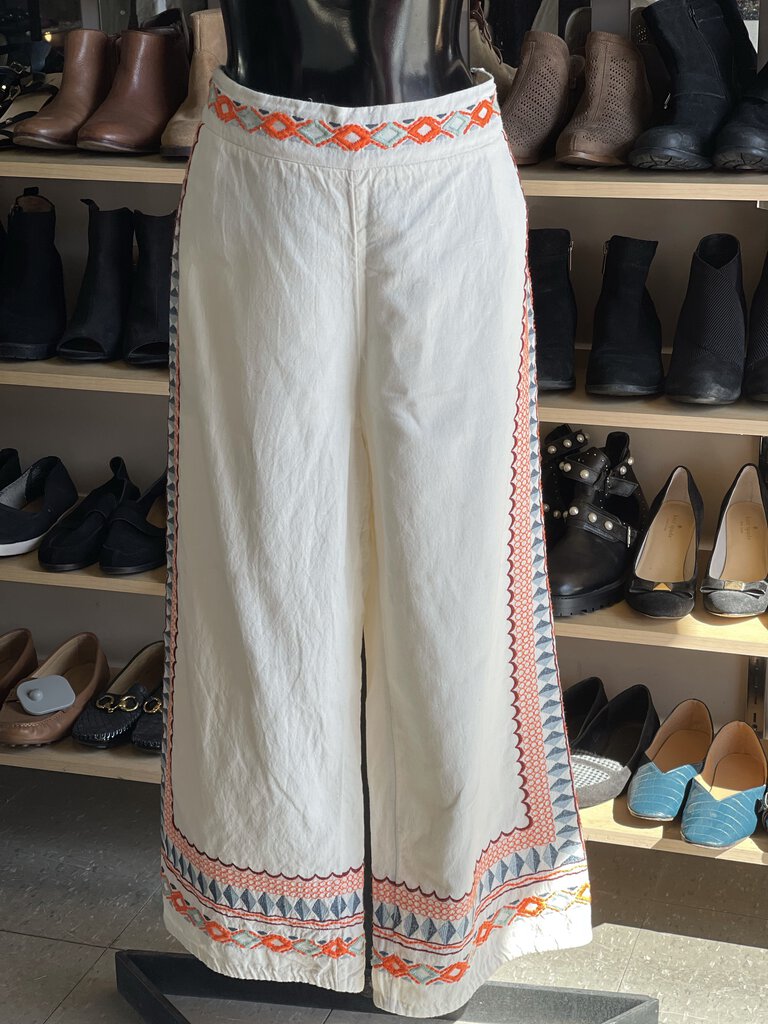 Anthropologie Embroidered Pants 12