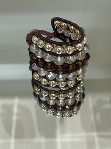 Beaded elastic cuff bracelet
