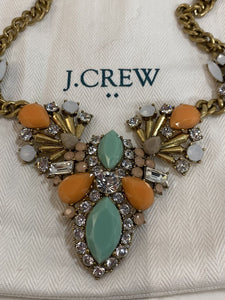 J Crew orange/mint stones necklace