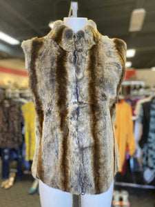 Rabbit fur/knit vest M