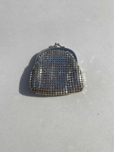 Small Coin Silver Mesh Metal Bag