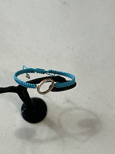 Blue Woven rhinestone circle bracelet