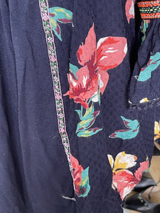 Anthropologie Embroidered Top Short Sleeve S