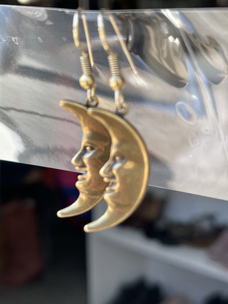 Copper Half Moon Earrings