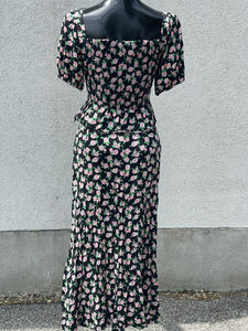 Zara Floral double slit Skirt S