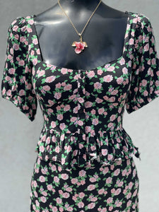 Zara Floral Top Short Sleeve XS