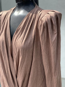 Zara Padded Shoulders Top Long Sleeve M