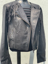 Load image into Gallery viewer, Banana Republic Leather Fringe Jacket M
