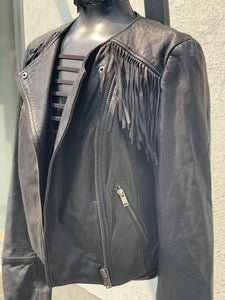 Banana Republic Leather Fringe Jacket M