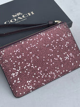 Load image into Gallery viewer, Coach Heart Glitter Small Wristlet
