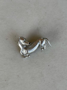 Silver dog pin
