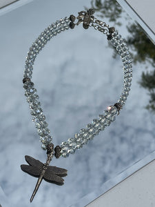 Karen Mcclintock .925 Beaded Dragonfly Necklace