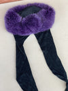 Purple rabbit hair trim hat