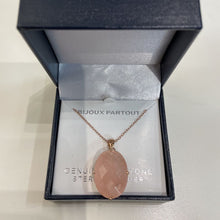Load image into Gallery viewer, .925 rose gold chain w pink stone NIB
