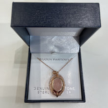 Load image into Gallery viewer, .925 rose gold chain w pink stone NIB
