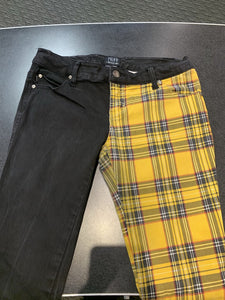 Tripp NYC solid/plaid skinny jeans 7