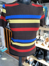 Zara striped top short sleeve S