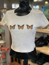 Truly Madly Deeply Butterfly Top short Sleeve semi cropped M