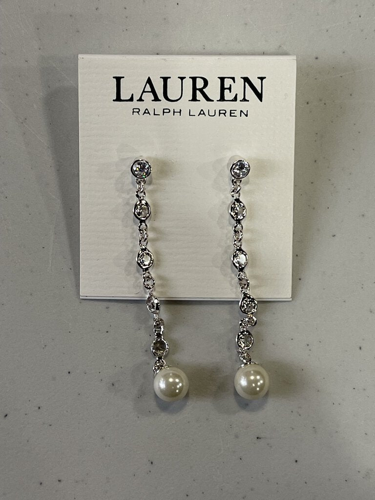 Ralph Lauren Pearl dangly Earrings NWT