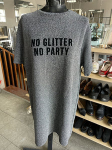 Zara "No Glitter No Party" Dress M