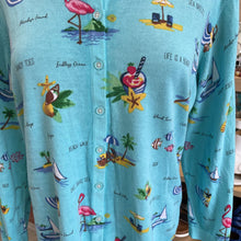 Load image into Gallery viewer, Talbots vacation themed Cardigan L Vintage
