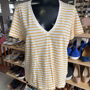 Madewell striped V neck Top short sleeve M