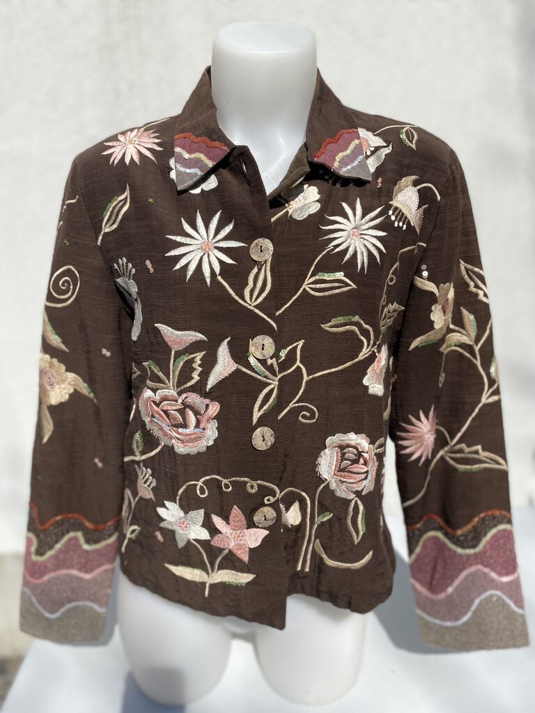 Entice Sequin embroidered vintage blazer M